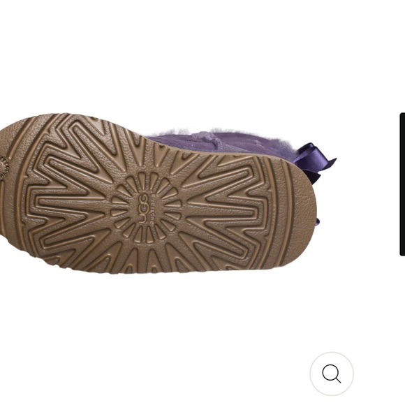 UGG MINI BAILEY BOW II WOMEN ANKLE BOOTS SUEDE VIOLET BLOOM US 5 - Picture 2 of 4